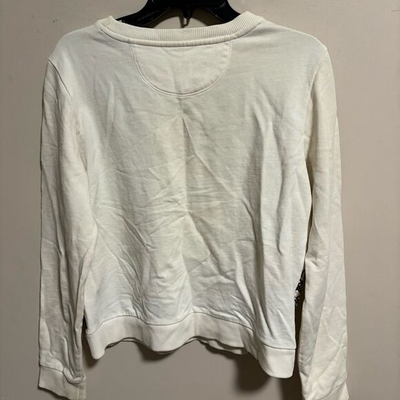 Tory Burch Embroidered Scribble Doodle Graphic Floral Sweater- Size Small - Picture 5 of 10